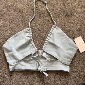 Light Blue Halter Top